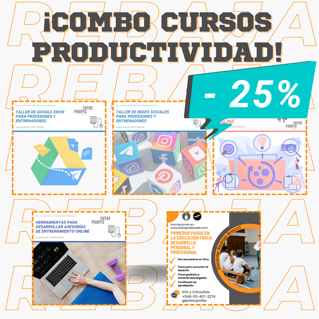 COMBO CURSOS PRODUCTIVIDAD ENTRE PROFES